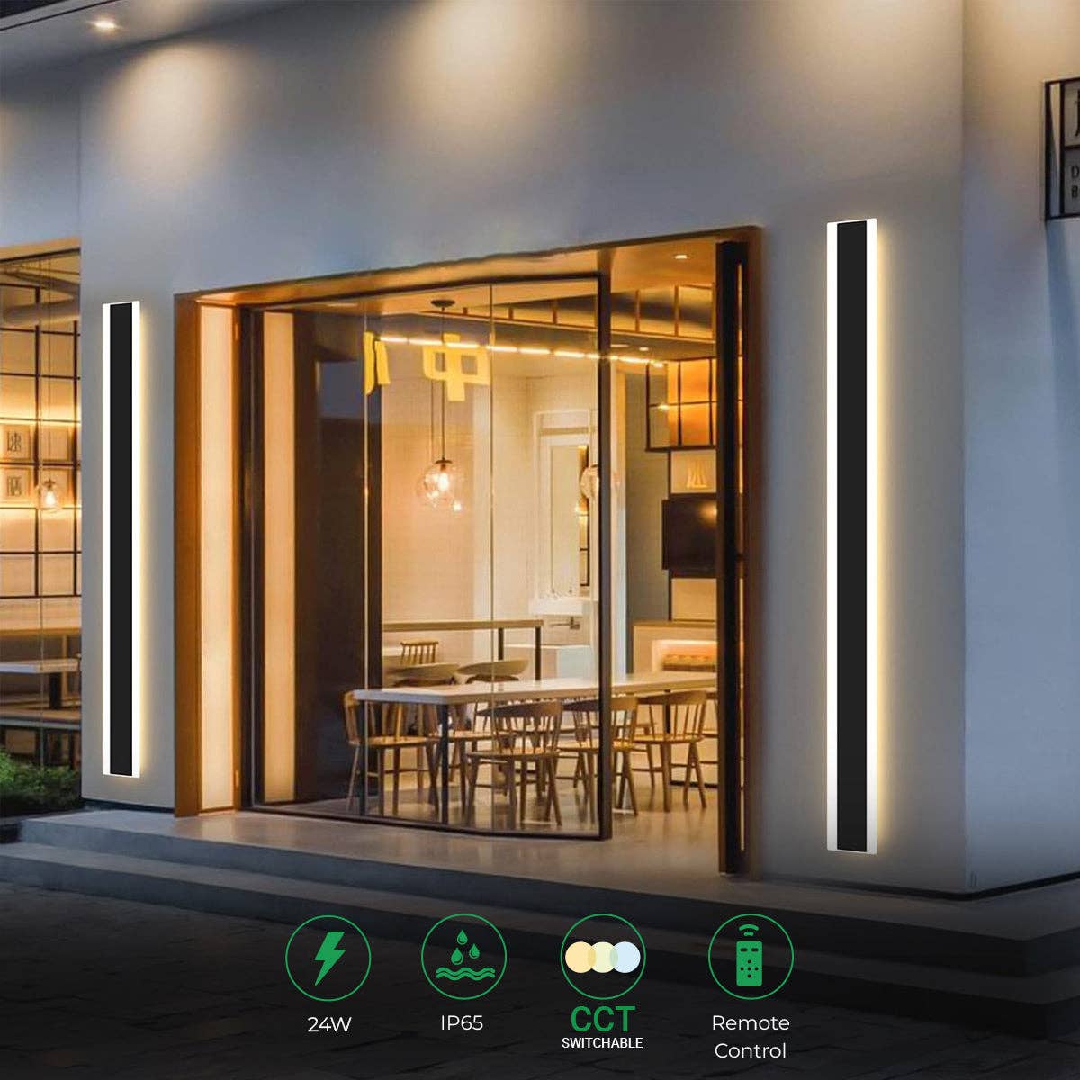 ENER-J – Luz de exterior/de relva por atacado – Aplique de Parede Exterior em Acrílico 28W IP65 CCT & Regulável0