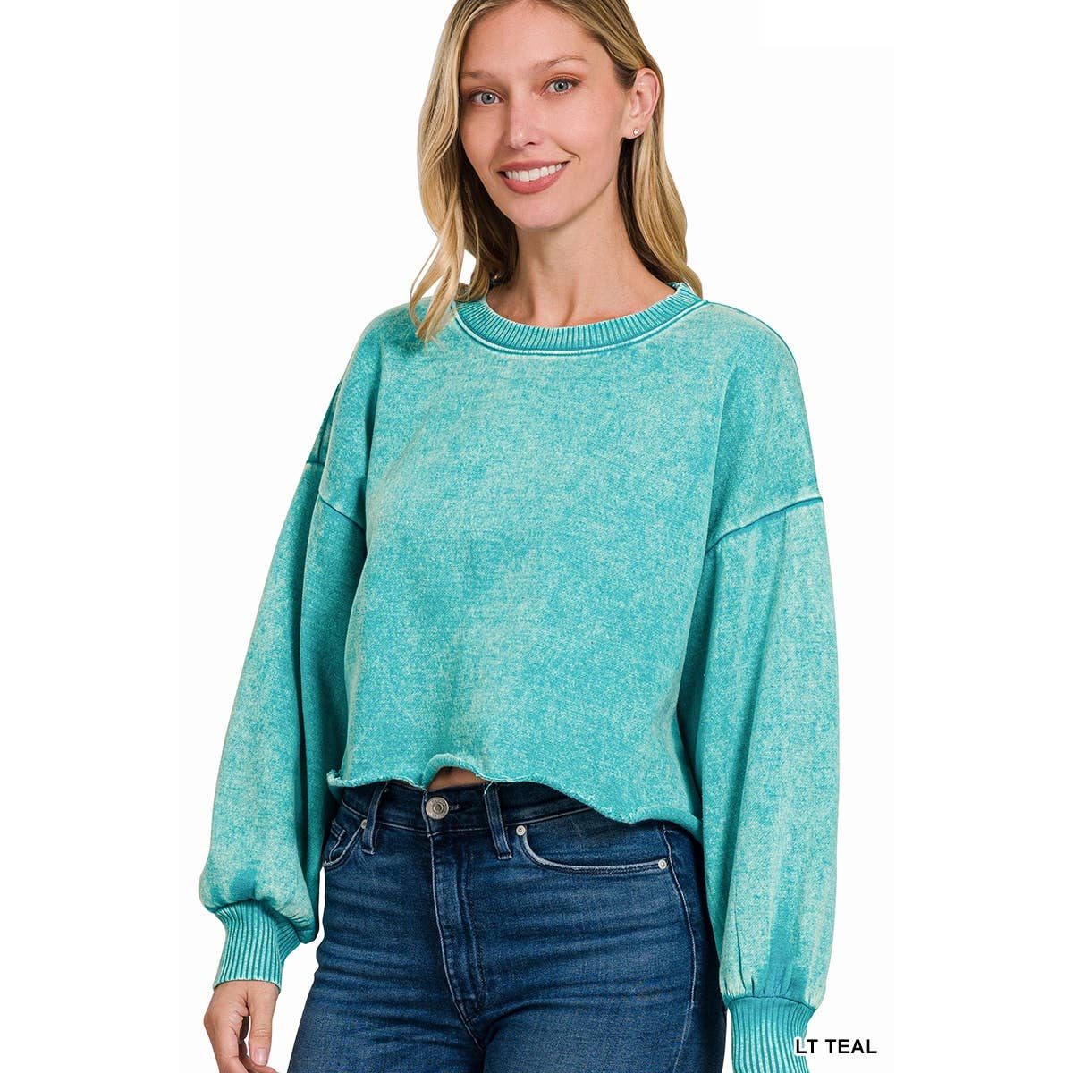 Apolline – Großhandel Sweatshirt – Damen – Apolline Acid-Wash Fleece Cropped Pullover6