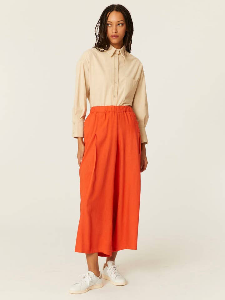 PANTALON ANCHO ECOVERO ROJO for wholesale by Pepaloves