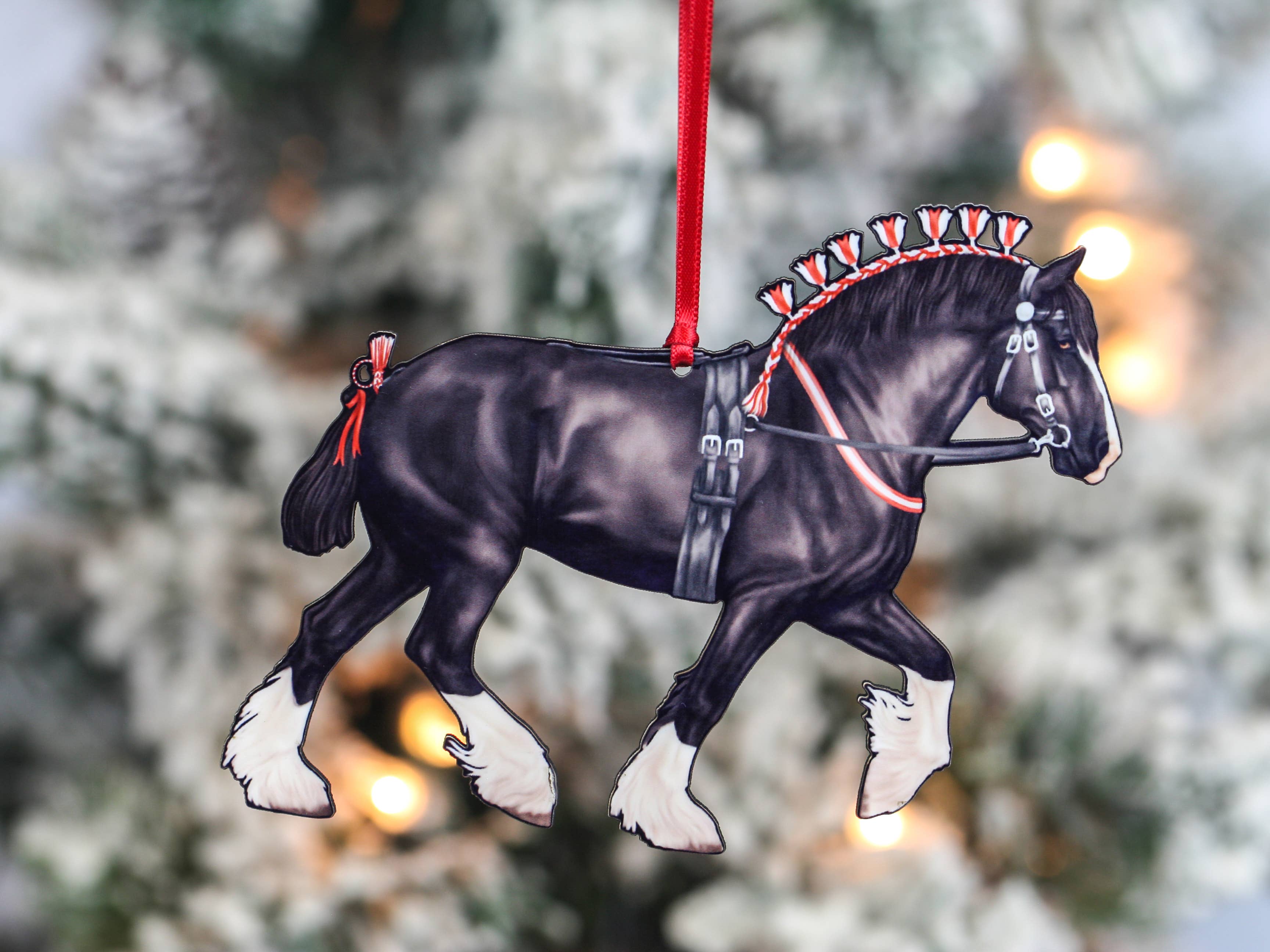 Classy Equine - Wholesale Ornament - Black Shire Draft Horse Christmas Ornaments Draft Horse Show5