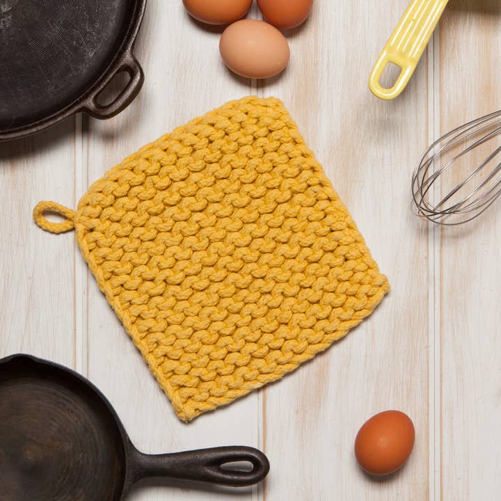 Danica Heirloom - Wholesale Oven Mitt/Pot Holder - Ochre Knit Potholder