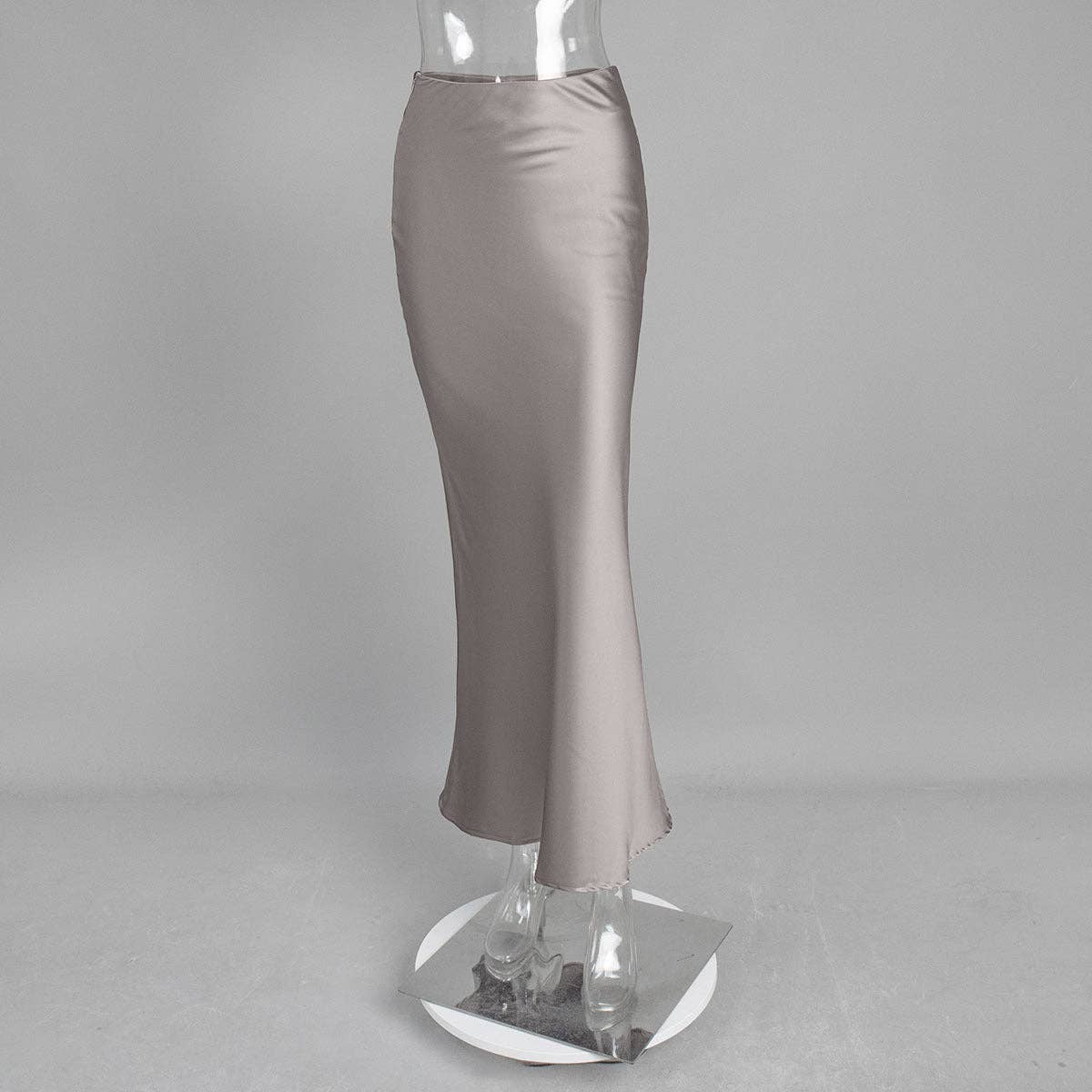 alberalkirk - Wholesale Skirt - Women's - Satin Mermaid Skirt High Waist Train Lightweight N5Z40510