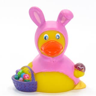 Ducks in the Window - Wholesale Bath Toy - Baby - Easter Bunny (Pink) Rubber Duck Â