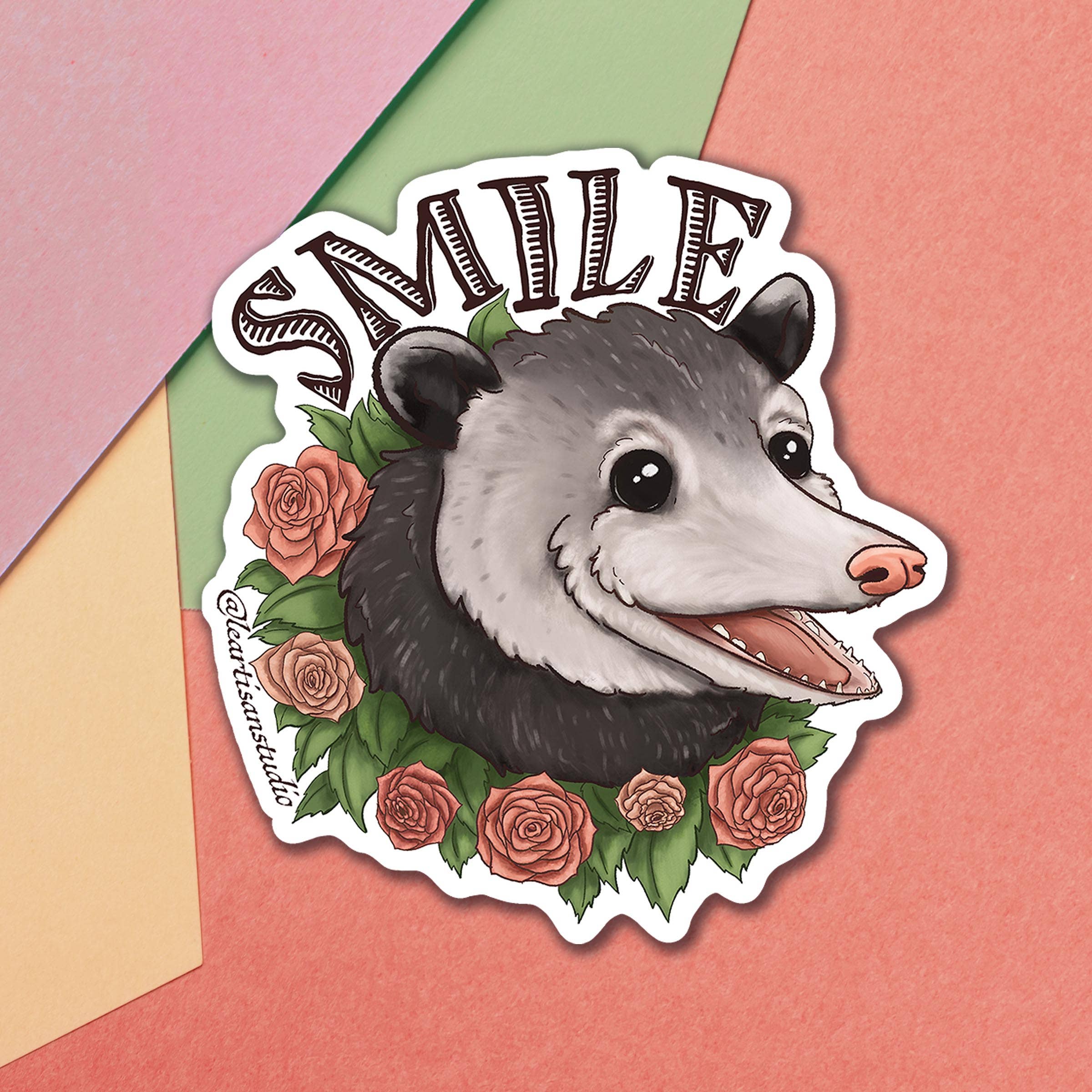 Cappy Trails - Wholesale Sticker - SMILE Opossum Sticker