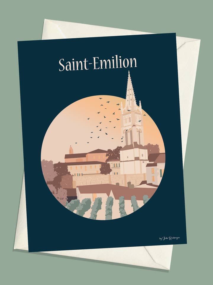 Postcard SAINT-ÉMILION – The Village for wholesale by Julie Roubergue