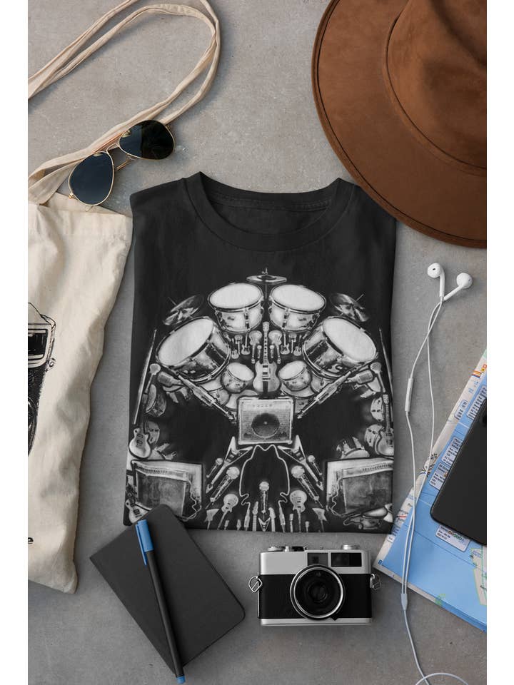 Black Skull Rocker - 4.5 oz Cotton T-Shirt for wholesale on Faire3