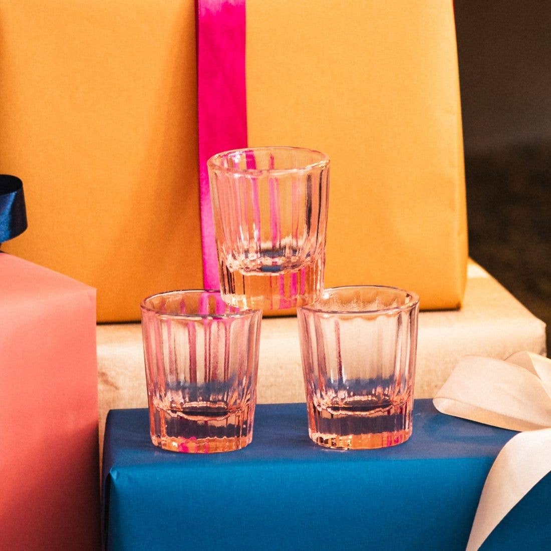 Brût Home and Glassware - Wholesale Cocktail/Liquor Glass - Espresso Glass Reed | 7 CL | blush pink | Espresso cups3