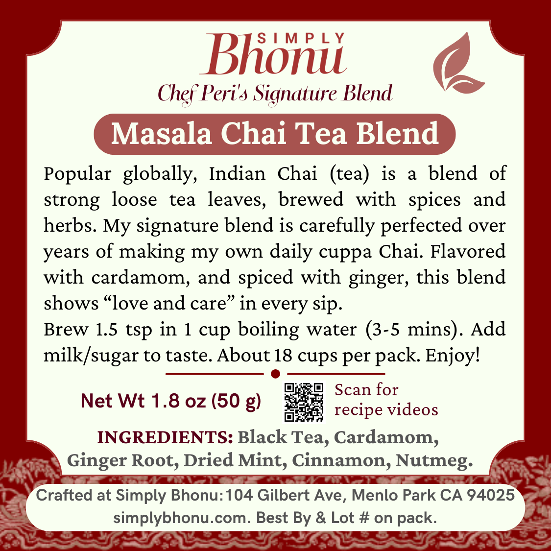 Simply Bhonu - Wholesale Loose Tea - Masala Chai Loose-leaf Tea Blend3