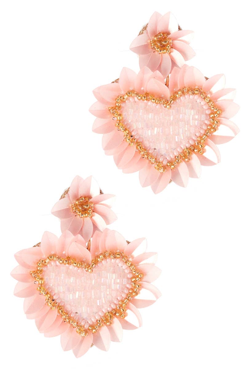 Designature New York – Brincos de argola por atacado – Brincos de Flor com Coração de Dia dos Namorados com Missangas2