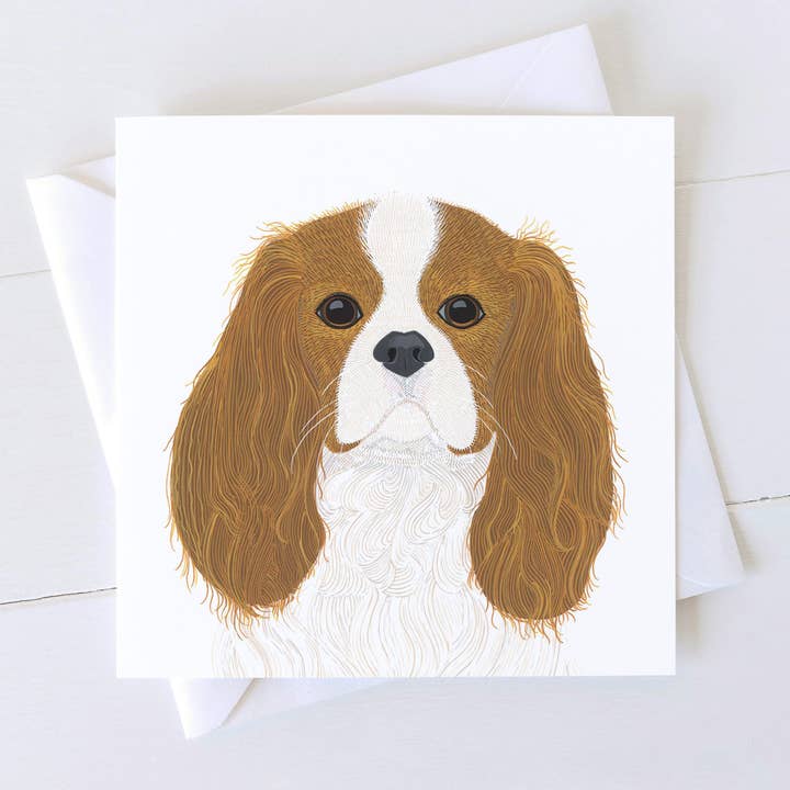 Carte pour chien King Charles Spaniel pour la vente par Bird the Artist