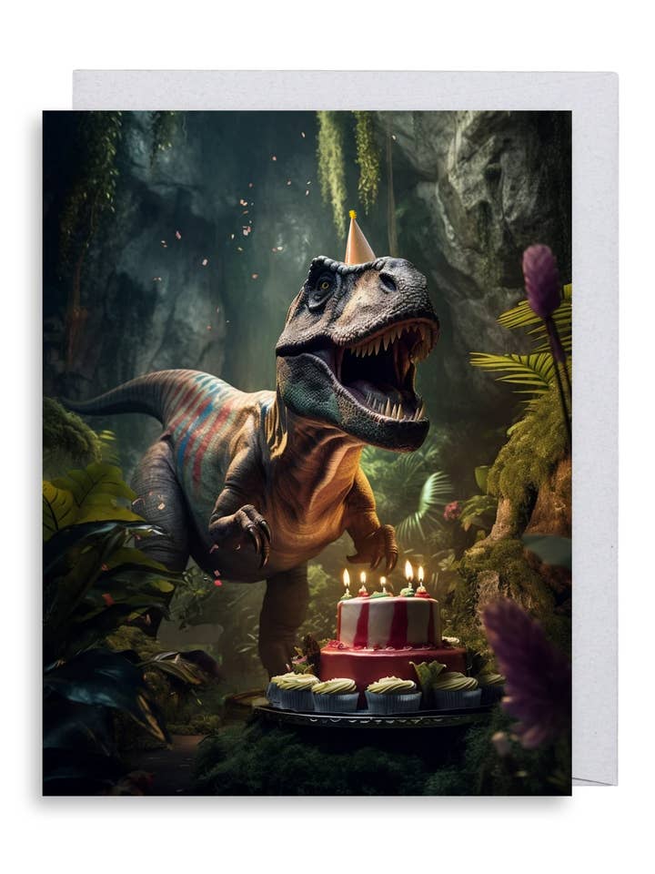 T-Rex Dinosaur | 3D Magic Birthday Card for wholesale by Magic Greetings