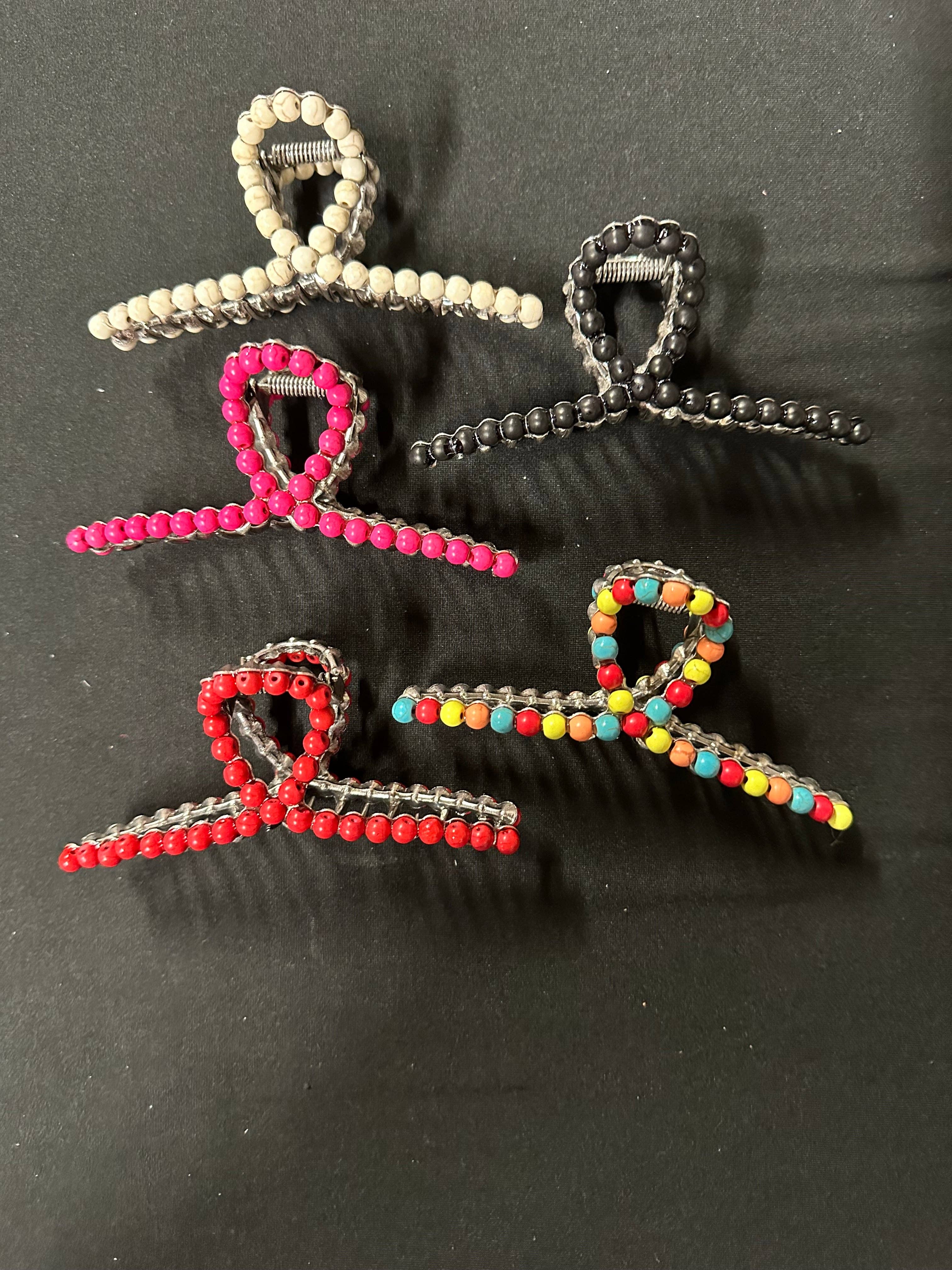 BDN Boutique - Vendita all'ingrosso Fermaglio per capelli - Donna - Grande fermaglio artigliato con perline occidentali2