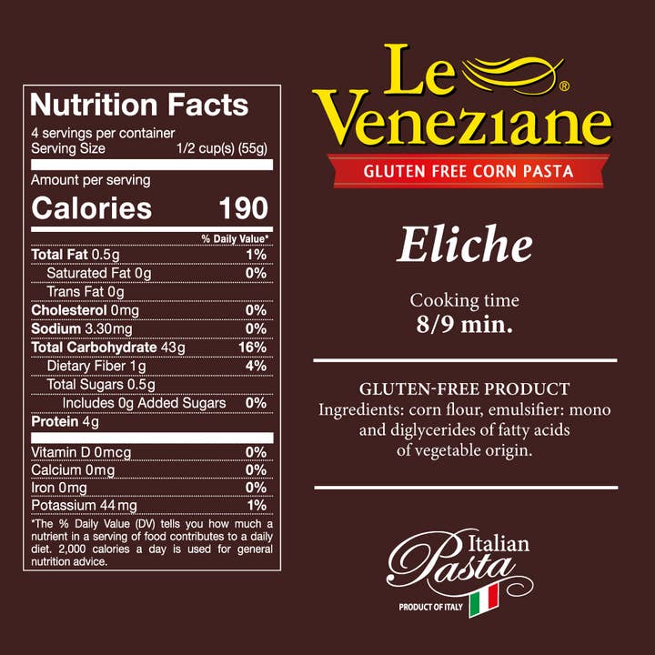 International Loft - Wholesale Pasta - LE VENEZIANE Gluten Free ELICHE Pasta - 8.8 oz2