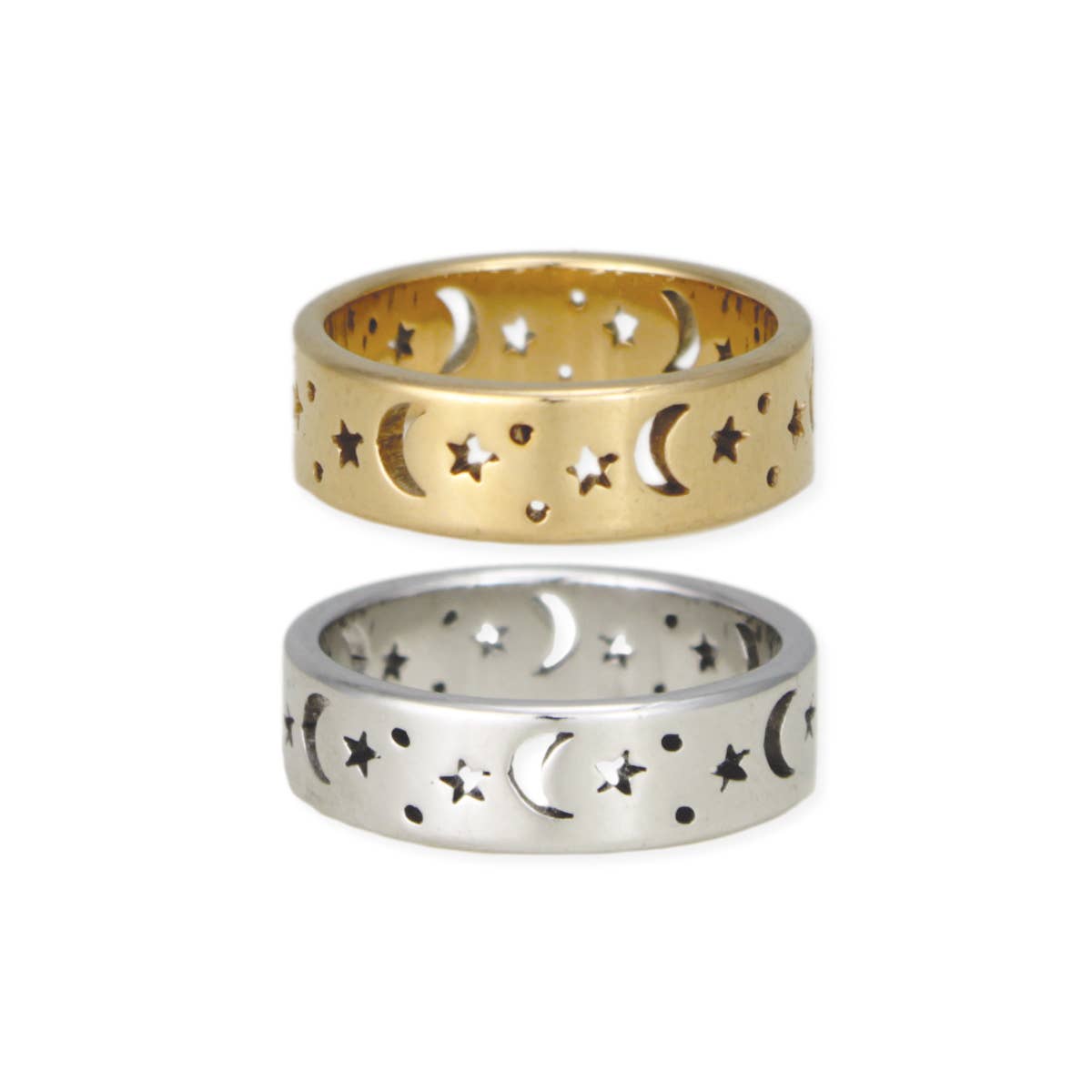 ZAD - Wholesale Band/Stacked Ring - Celestial Dream Moon Star Band Ring1