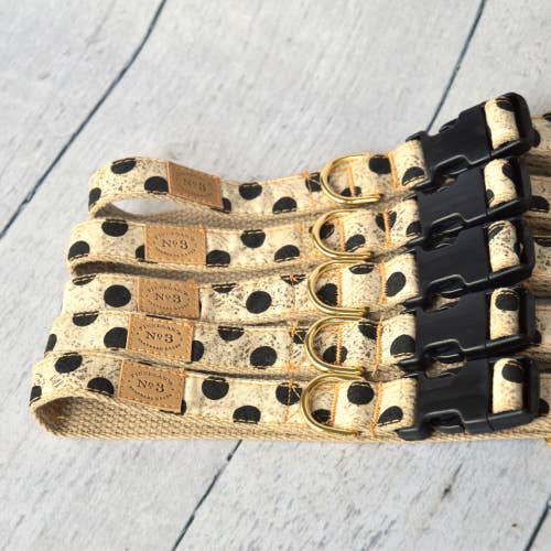 Finnegan’s Standard Goods - Wholesale Pet Collar - Dog - 1"Antique Black Dot Collar2