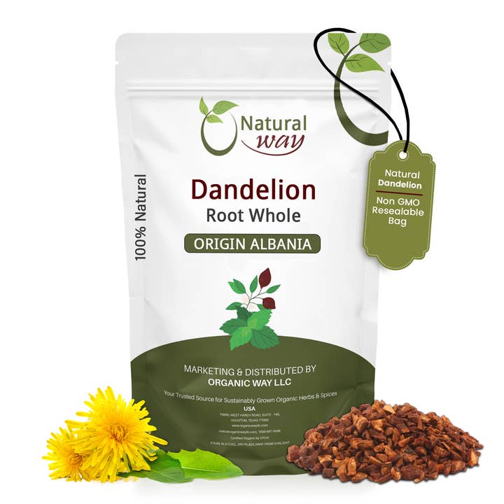 Natuurlijke Paardenbloemwortel Heel (Taraxacum Officinale) - Kruidenthee | Europees Wild-Oogst | USDA & Kosher Gecertificeerd | Rauw, Veganistisch, Non-GMO & Glutenvrij | Herkomst - Albanië voor wholesale door Organic Way LLC