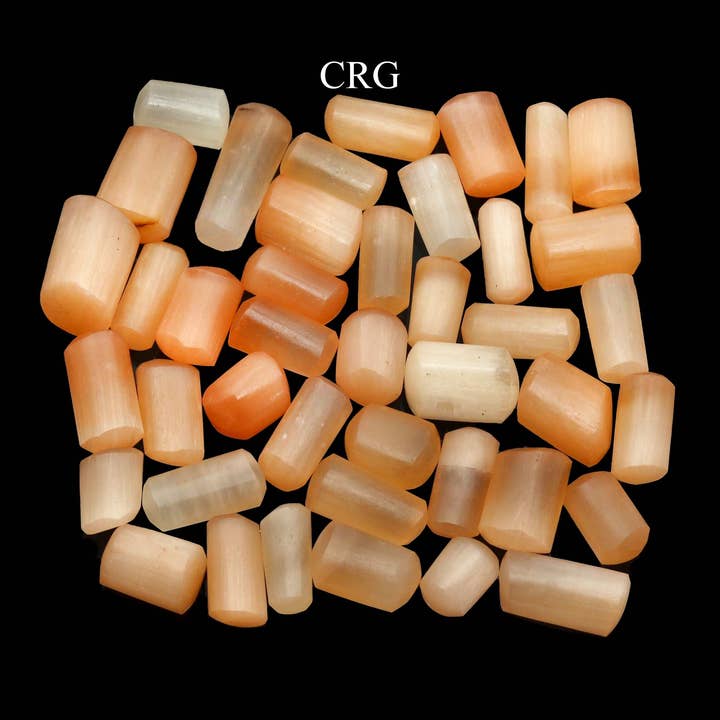 Crystal River Gems LLC - Venta al por mayor Piedras/cristales espirituales - Lote de 8 onzas: selenita roja tallada a mano, 25-35 mm de promedio