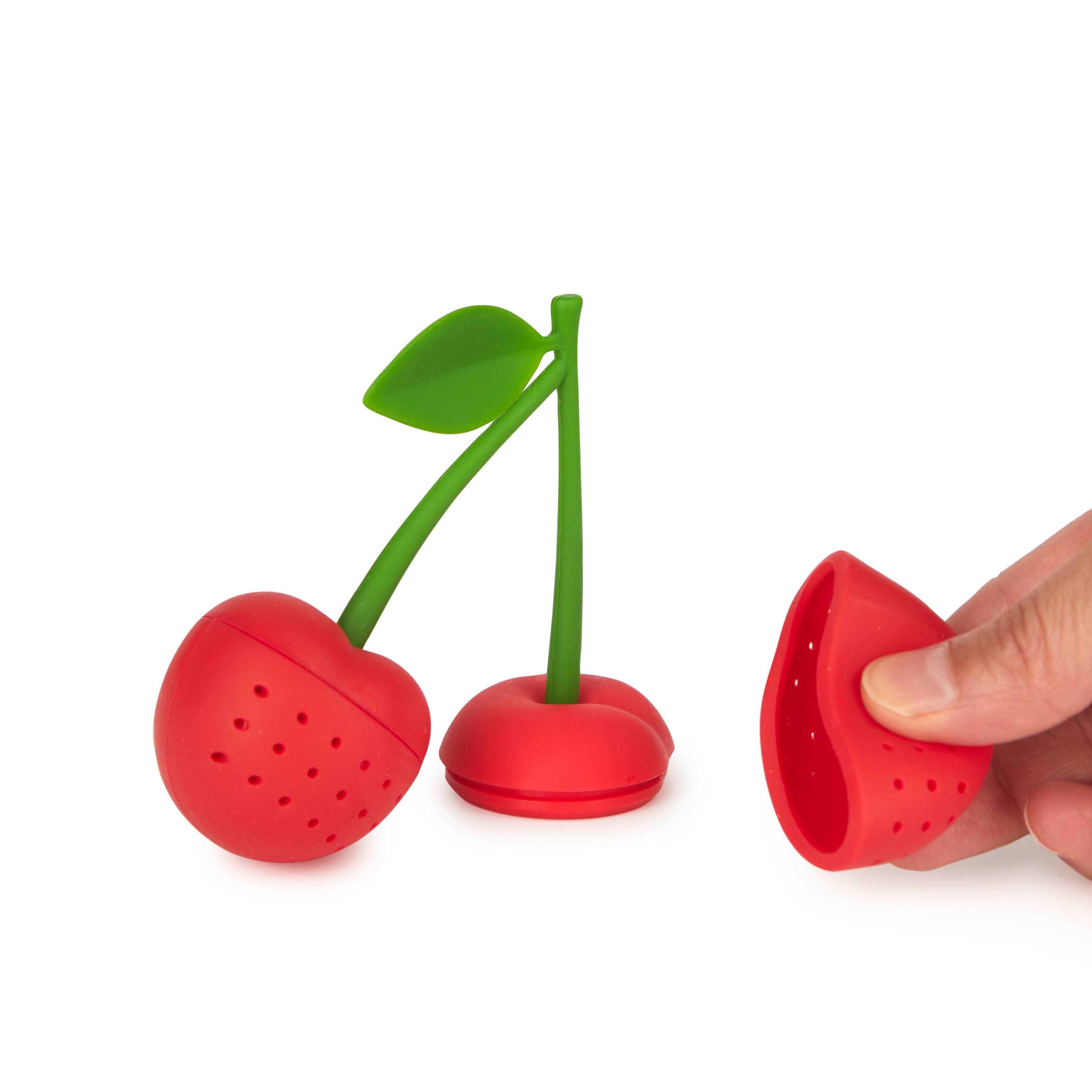 Balvi - Wholesale Tea Strainer/Infuser - Cherry red double tea infuser silicone2