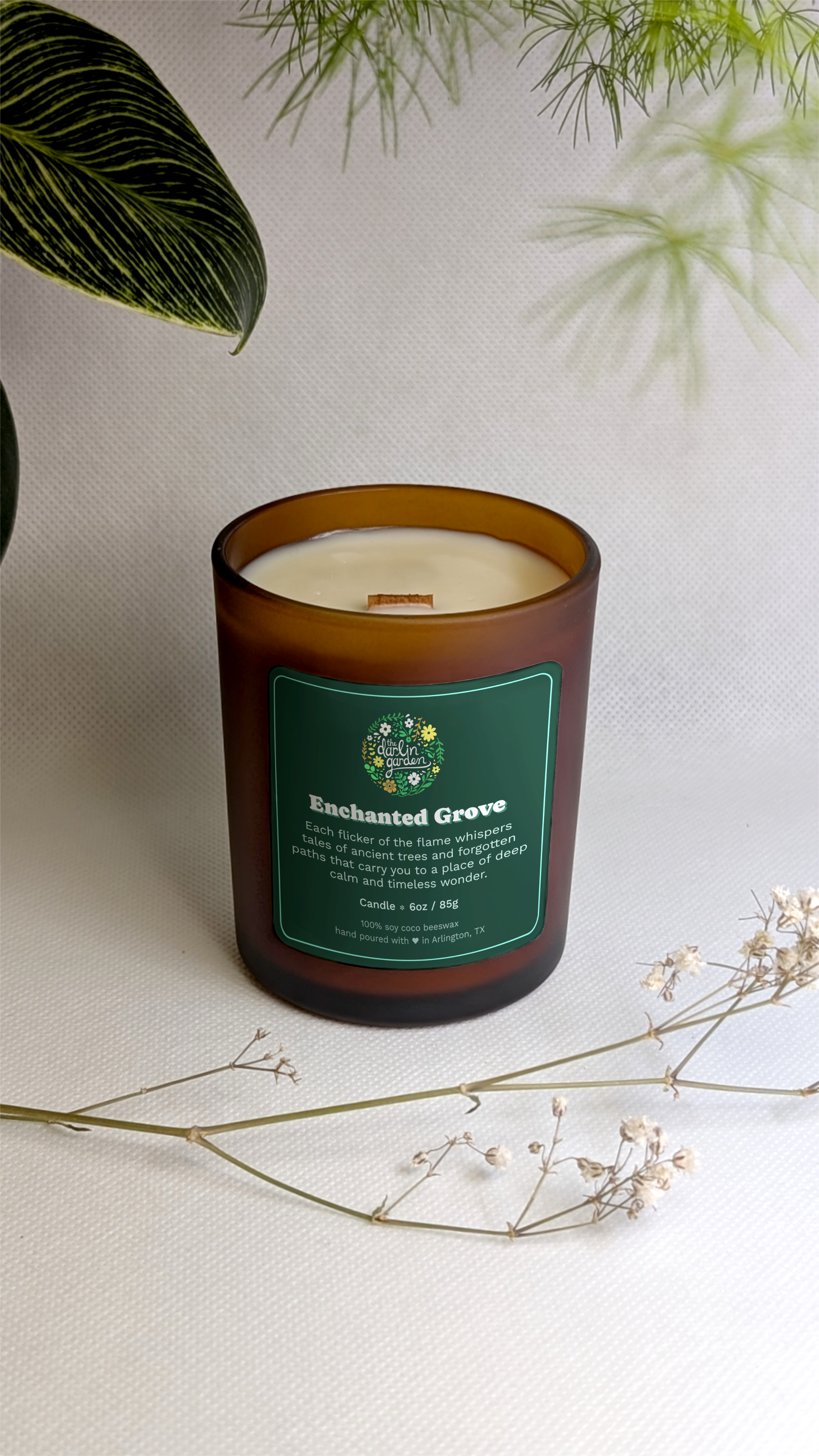 The Darlin' Garden - Wholesale Jar/Filled Candle - Enchanted Grove Wood Wick Candle2