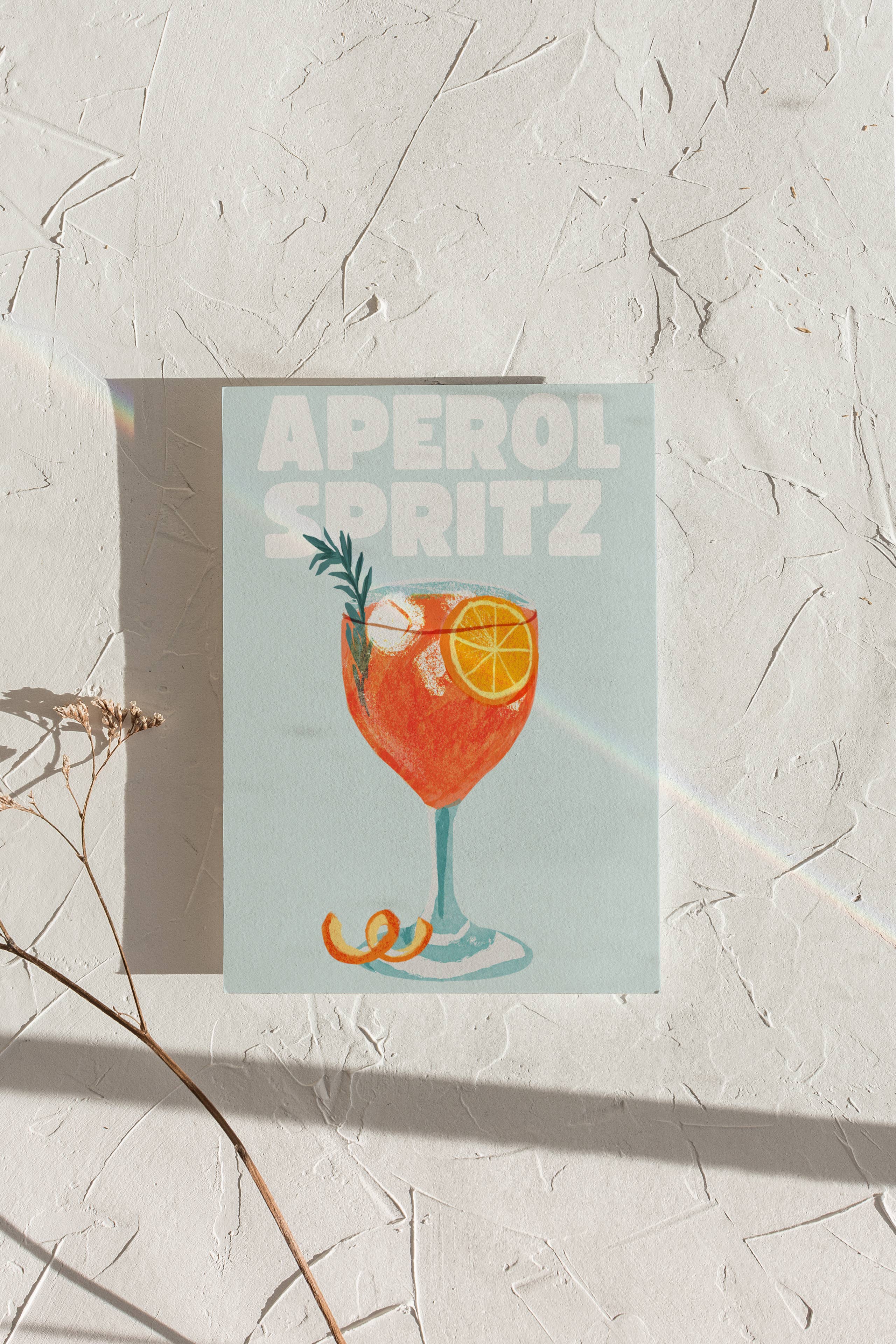 LXR CREATE - Wholesale Art Print - Aperol Spritz Cocktail Bright Funky Print