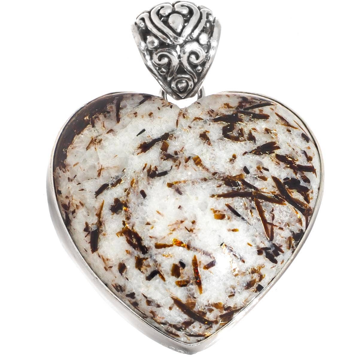 FifiRose - Vendita all'ingrosso Collana con ciondolo/pendaglio - Ciondolo in argento 925 con astrofyllite russa e rutilo dorato scintillante, 3,8 cm.2