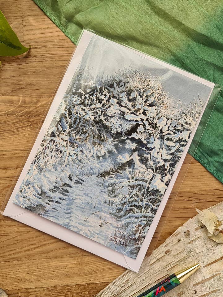 Snowy Footpath - Greetings Card for wholesale by At the Cherry Tree