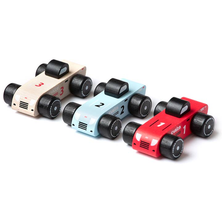 Toysmith - Wholesale Toy Car/Truck - Kids - Cubika Wooden Vehicle Set Racing Cars