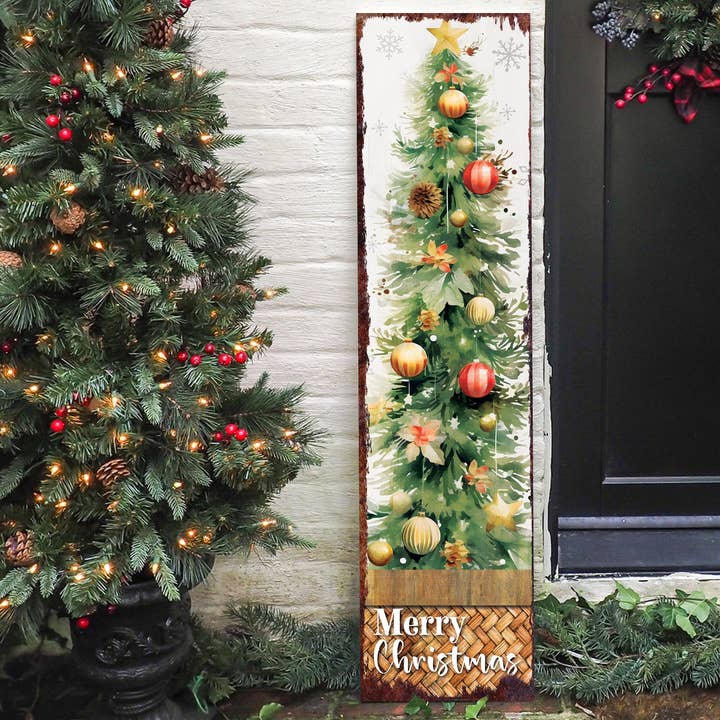 36" Rustic Merry Christmas Porch Sign | Farmhouse Outdoor Holiday Welcome for wholesale by TX USA Corporation
