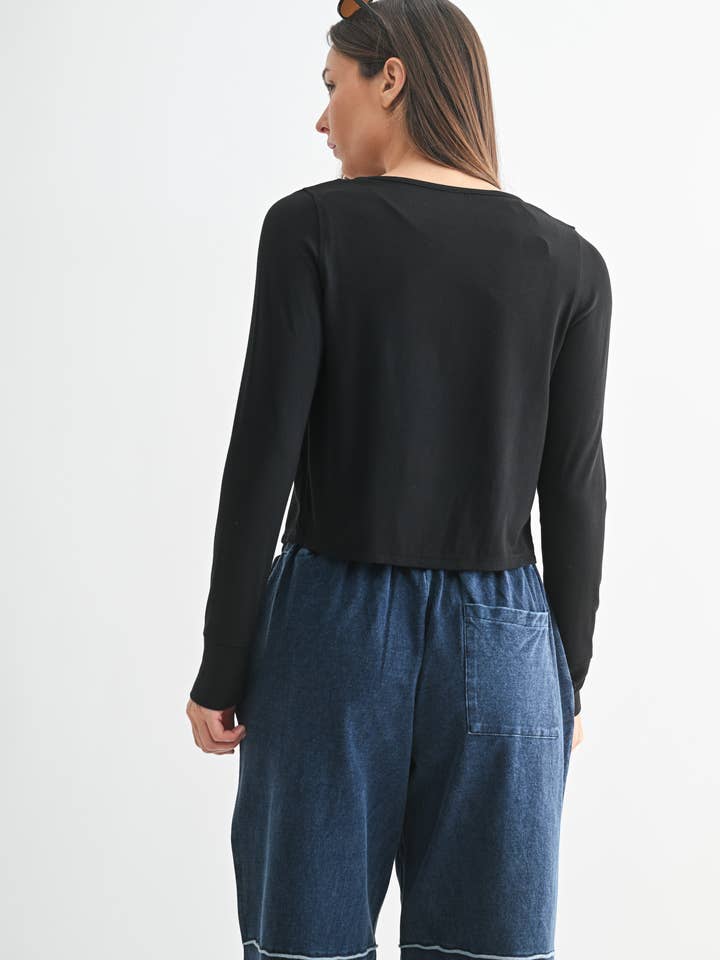 Mono B - Wholesale Sweatshirt - Women's - Charming Ballet Tie-Front Sweater10