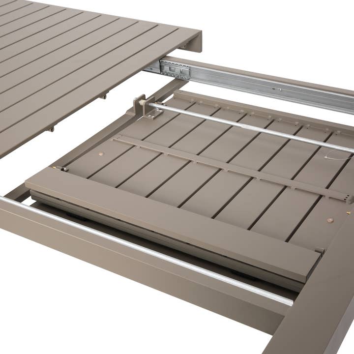 LIFE IS - Vente Table de terrasse - Table extensible en aluminium 195/255x100x76,5 cm gris pigeon4