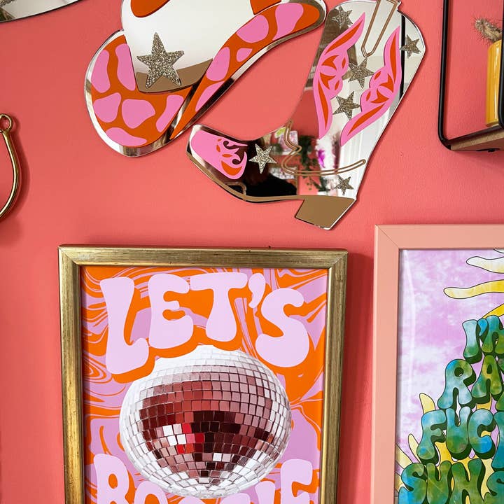 Printed Weird - Wholesale Wall Mirror - Rootin' Tootin' Cowboy Boot Mini Mirror6