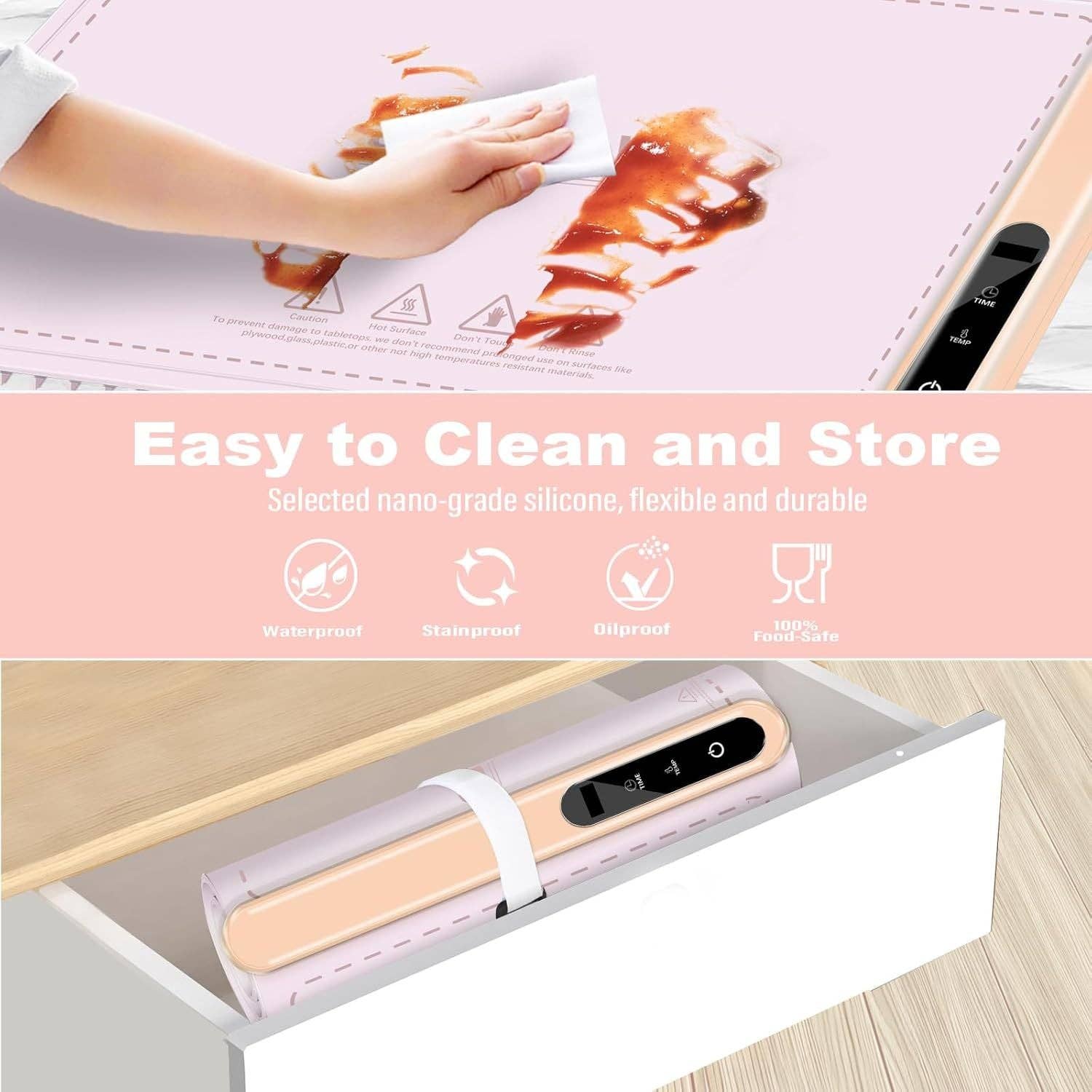 Hard Rock Health Stores - Wholesale Kitchen Appliance - Silicone Electric Roll Up Heating Tray Food Warmers Mat Portable Hot Plates to Keep Food Warm9