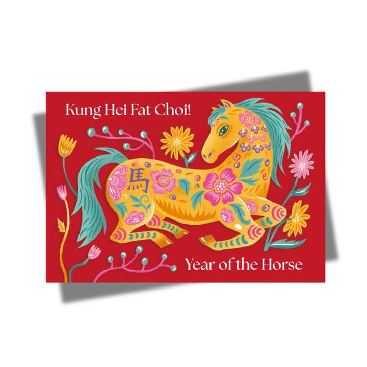 BIGLIETTO D'AUGURI: Kung Hei Fat Choi 馬 per la vendita all'ingrosso da parte di The Lion Rock Press