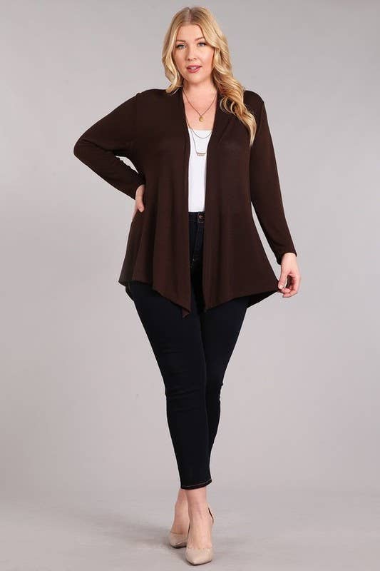 Chris & Carol Apparel - Wholesale Cardigan - Women's - X9029-140 Essential Plus Size Knit Cardigan12