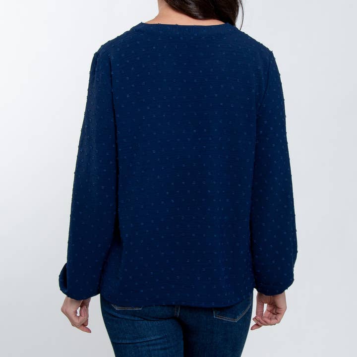 Howard's - Wholesale Blouse - Women's - Perrie Swiss Dot Long Sleeve Peasant Blouse4