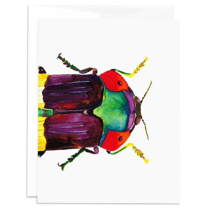 Rainbow Jewel Beetle Note Card for wholesale by J6R6