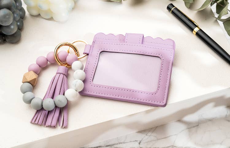 American Leather Goods - Wholesale Wallet - Women's - Leather Keychain Wallet With Wristlet Bangle Bracelet25