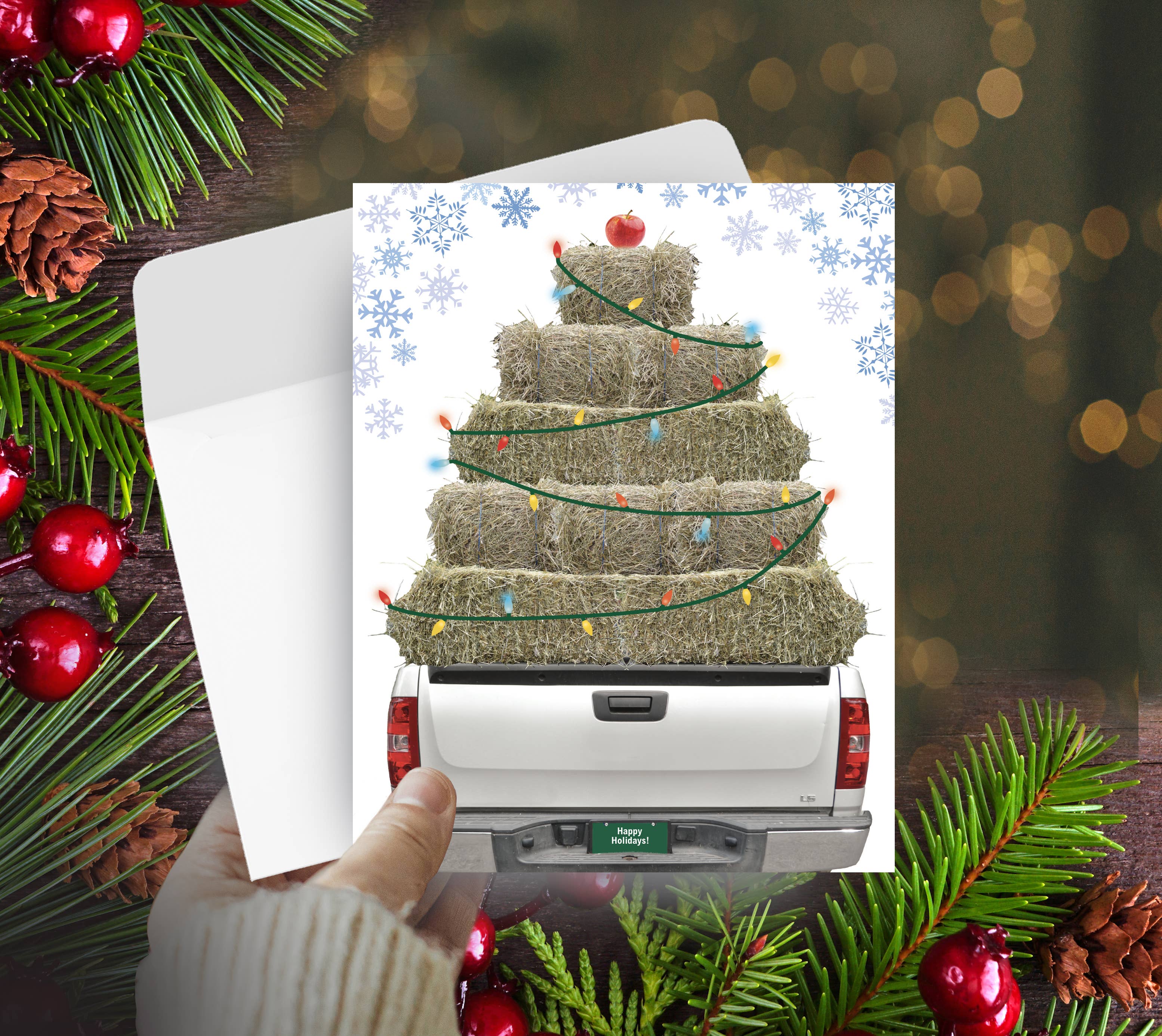 Horse Hollow Press | Pretty Snarky Equestrian Cards|Stickers - Wholesale Christmas Card - Horse Christmas Card / Truck Snow / Holiday Greeting Card
1