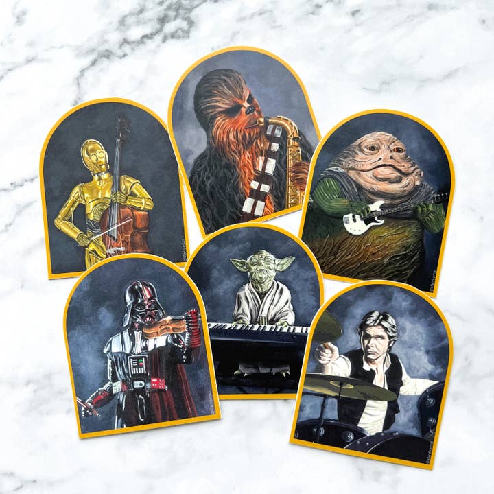 Kristin Fardy Artist - Wholesale Sticker - Chewbacca Playing the Saxophone vinyl art sticker