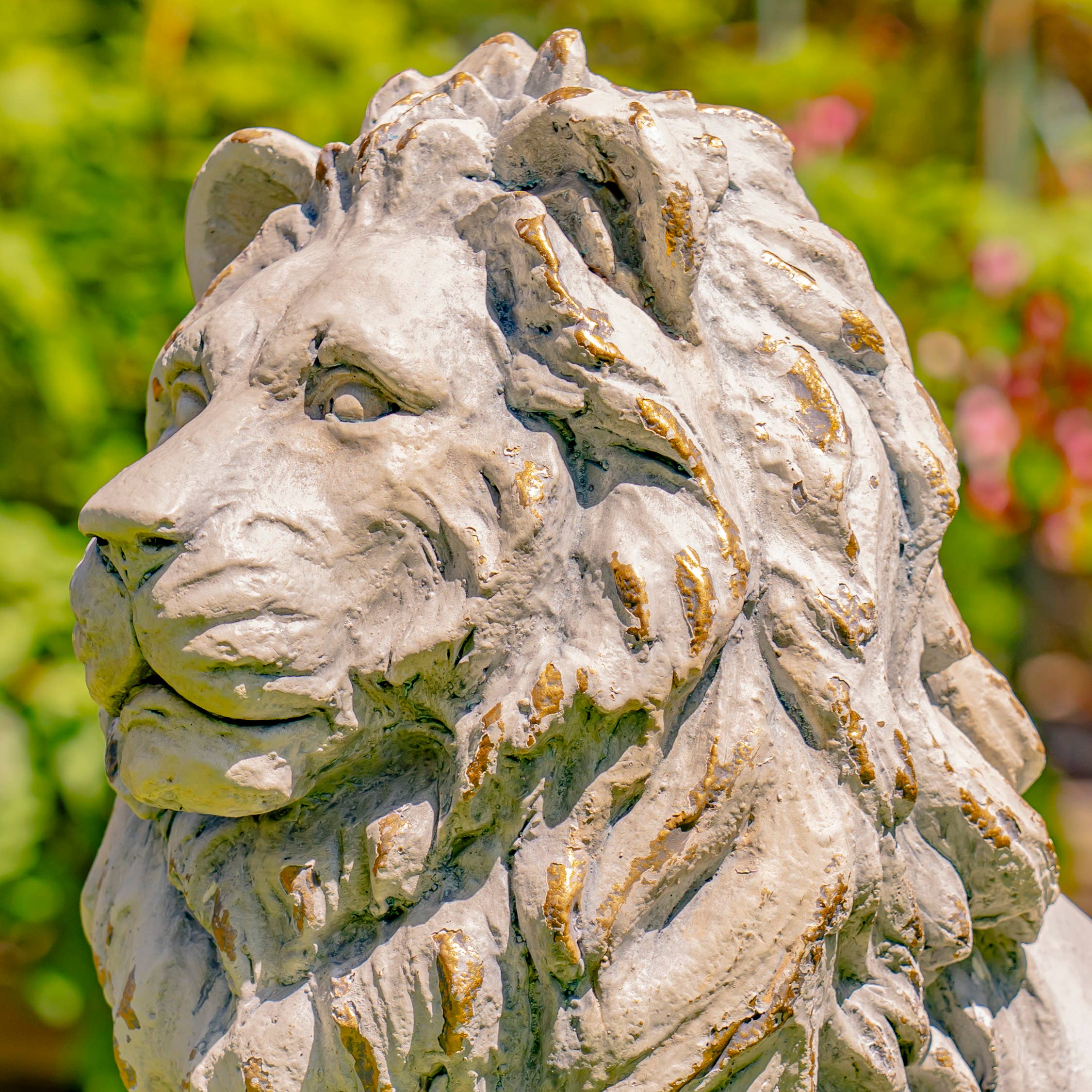 Zaer Ltd. International - Wholesale Outdoor Ornament/Decor - 21" T Magnesium Lion Sentry Statues w/Fleur-de-Lis- 2 Option8