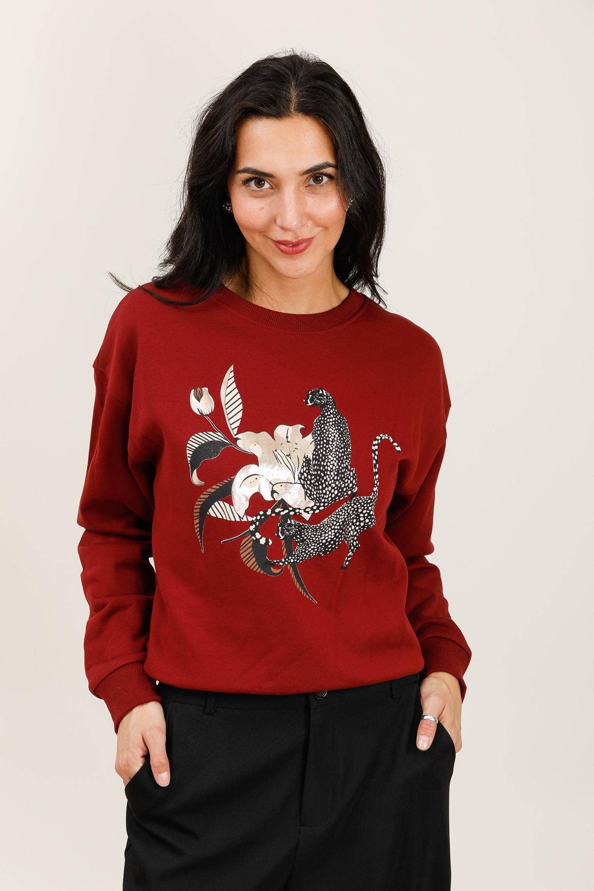 Attrait Paris – Großhandel Sweatshirt mit Grafikdruck – Damen – Rundhals-Sweatshirt, floral2