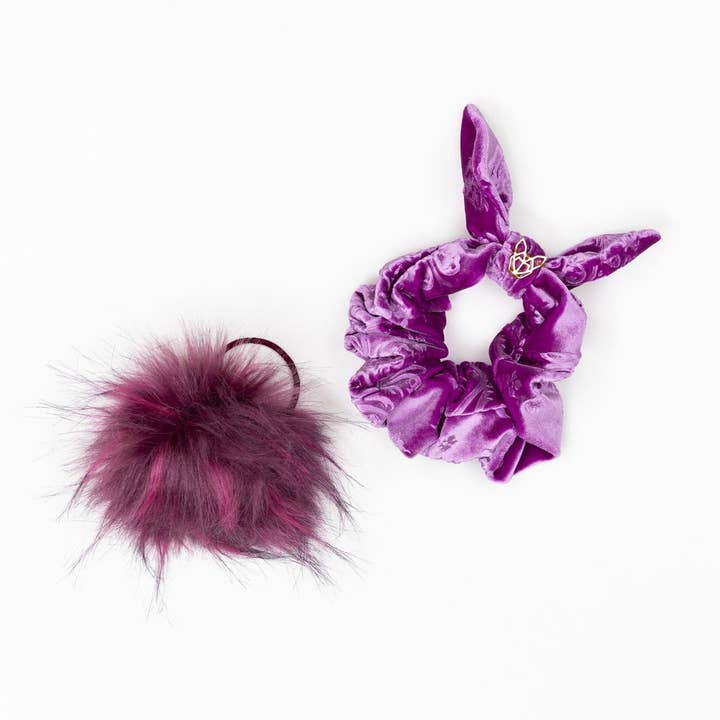 Women's Baroque Purple Orchid Scrunchie for wholesale by Hunny Bunny Collection