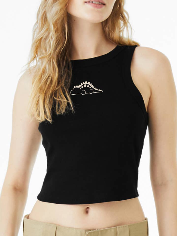 Glad Dinosaur Kvinders Ensfarvet Tanktop for engroshandel hos Happy Dinosaur LLC