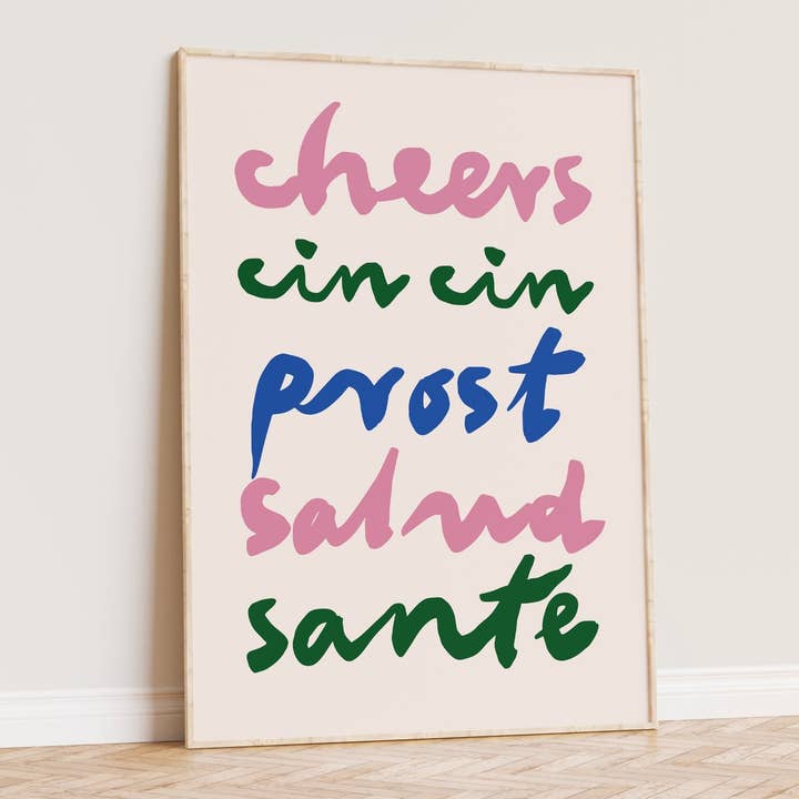 Moonshine Prints – Engroshandel Kunsttryk – Cheers Languages Køkkenprint