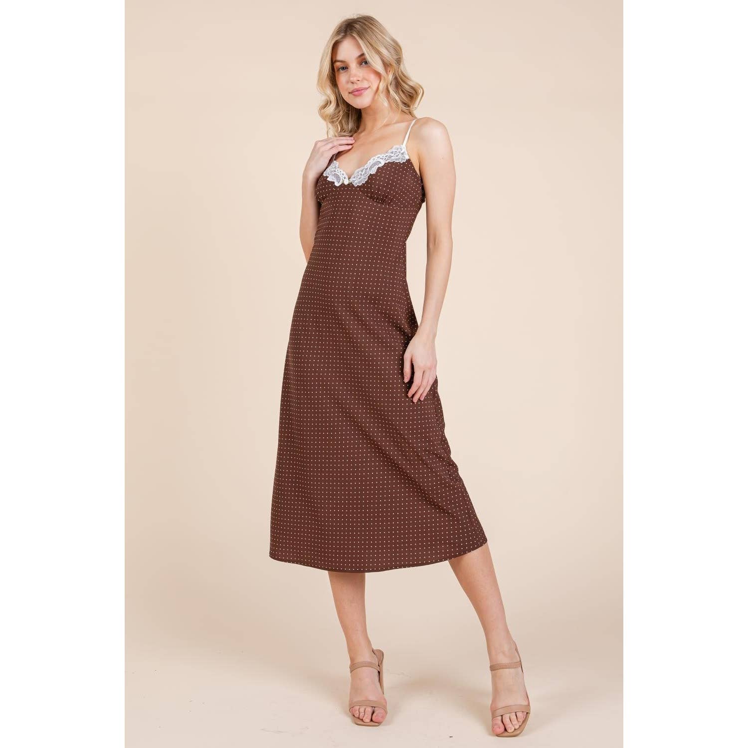 Honey Mango - Wholesale Dress - Women's - Polka dot midi dress13