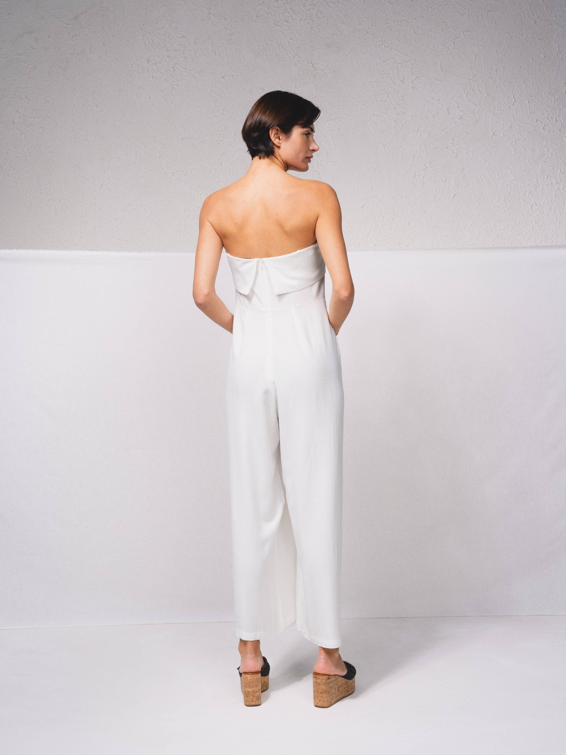 SMF - Wholesale Jumpsuit - Women's - 249629 - Linen blend bandeau jumpsuit6