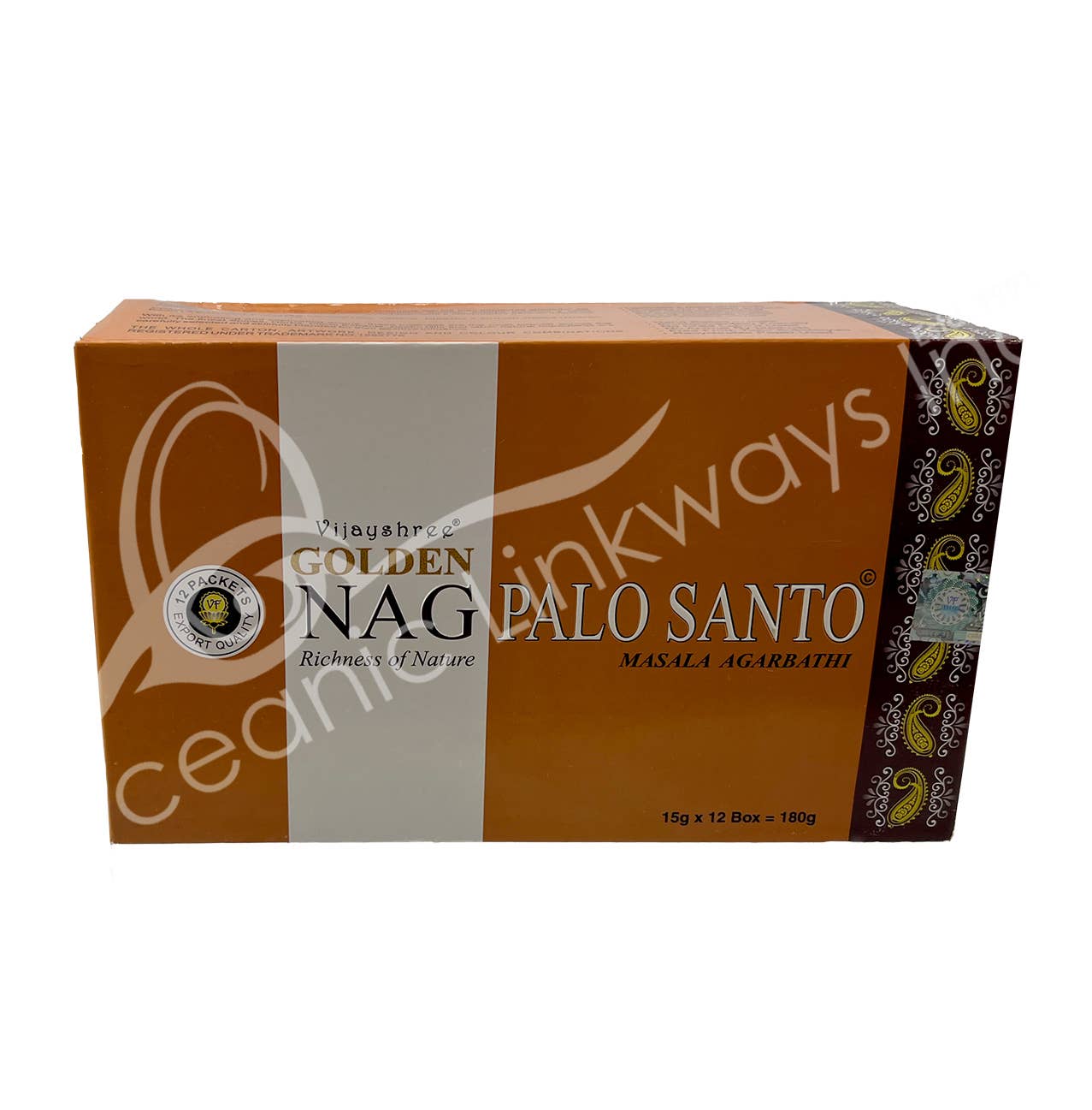 Oceanic Linkways Inc – Engroshandel Spirituelle sten og krystaller – (PK 12)RØGELSE - GOLDEN NAG STICKS PALO SANTO (PK 12) 15 GM1