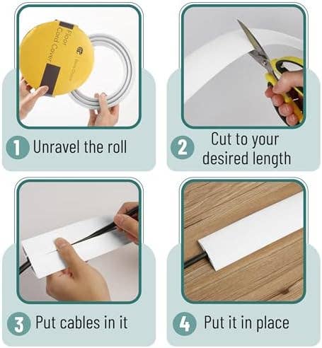 Bates Choice - Vendita all'ingrosso  - Bates - Copertura per cavi da pavimento, copertura per cavi da 30 piedi, bianco3