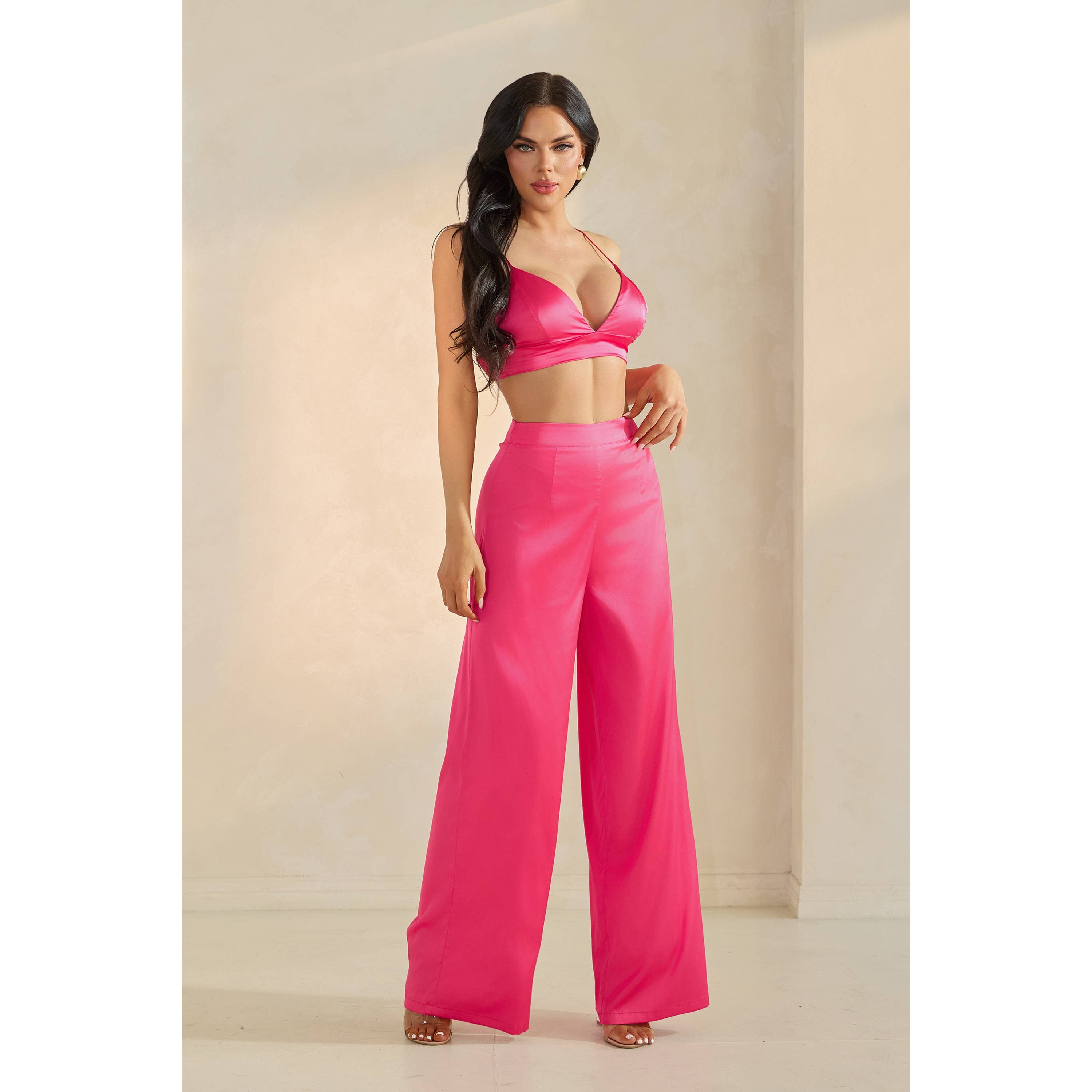 The Sang - Wholesale Top & Pant Set (NOT Loungewear) - Women's - SATIN THREE PIECE PANTS SET14