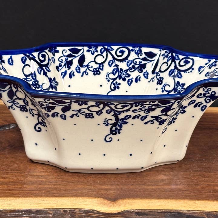 Tigela, Servir Frisada - Blue Ivy por atacado de Music City Polish Pottery